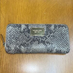 Michael Kors Black and Gray Snakeskin Wallet